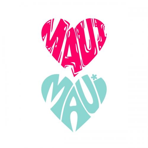 Maui Heart Hawaii SVG Cuttable Designs
