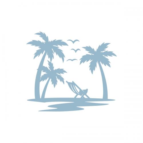 Summer Palm Trees Beach Pack SVG Cuttable Design