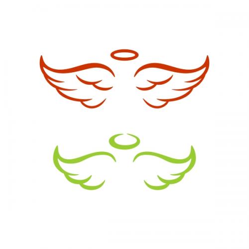 Angel Wings and Halo SVG Cuttable Designs