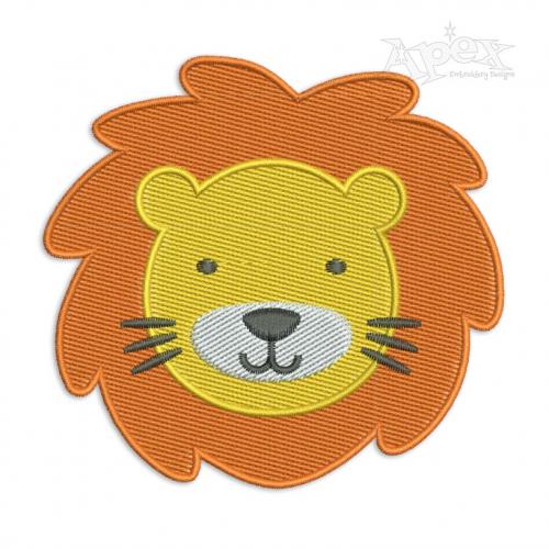 Cute Lion Face Embroidery Design