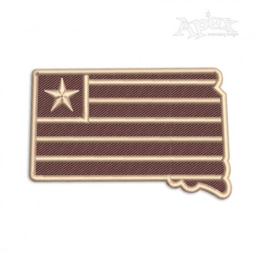 South Dakota Star Stripes Embroidery Design