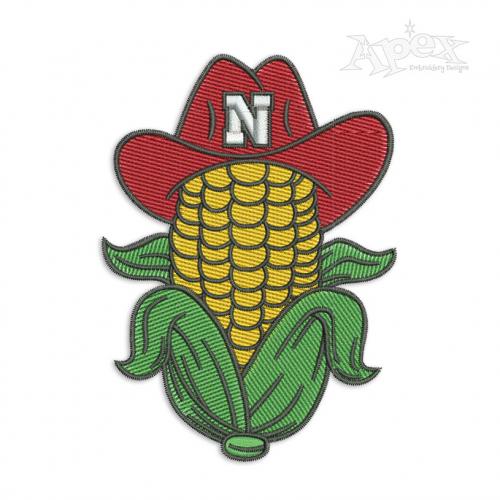 Nebraska Corn Cowboy Embroidery Design
