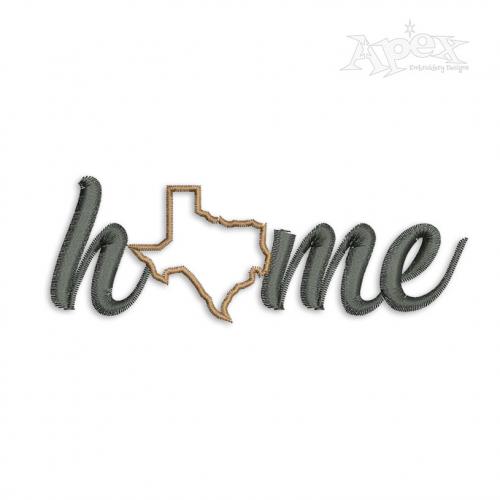 Texas TX Home State Embroidery Design