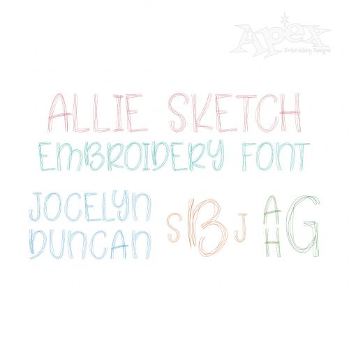 Allie Sketch Embroidery Font