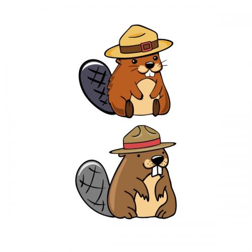 Beaver wearing Hat SVG Cuttable Designs