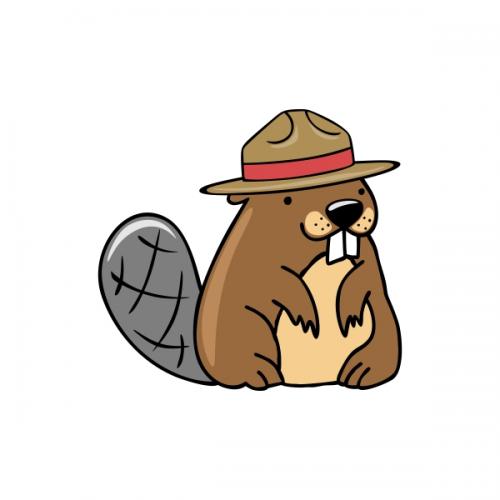 Beaver wearing Hat SVG Cuttable Design