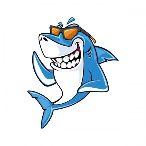 Happy Smiling Shark SVG Cuttable Design