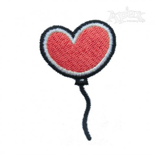 Heart Shape Balloon Embroidery Design