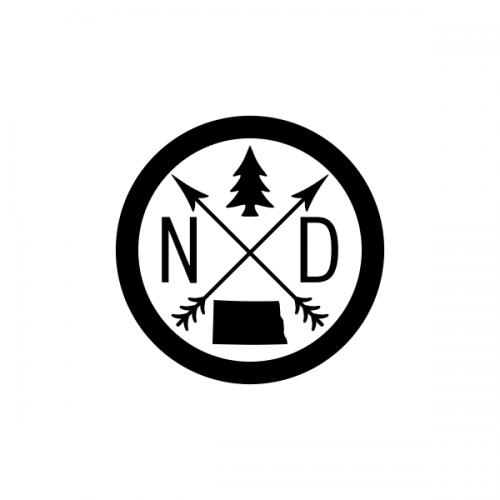 North Dakota Crossed Arrows SVG Cuttable Design