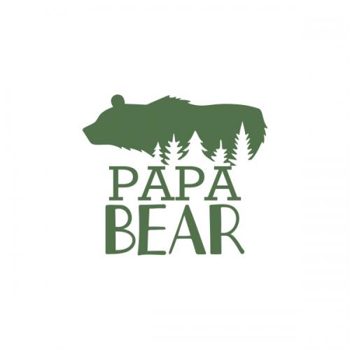 Mama Papa Bear Forest Silhouette SVG Cuttable Design