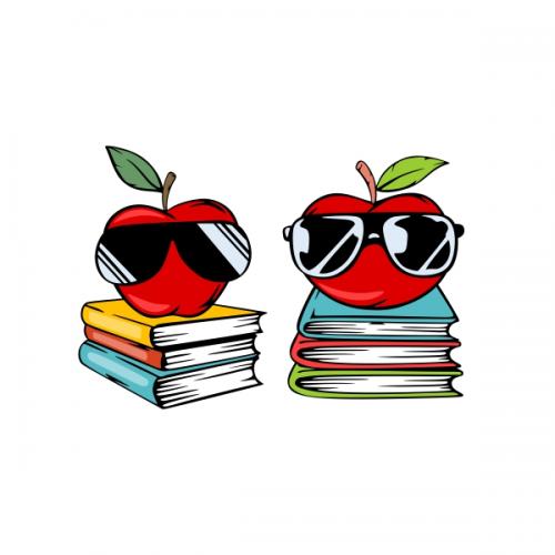 School Pack Apple Books SVG Cuttable Designs