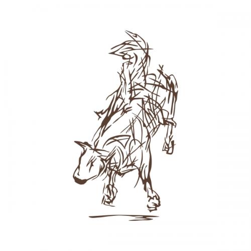 Bull Rider Rodeo SVG Cuttable Design