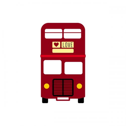 London Double-Decker Bus SVG Cuttable Design