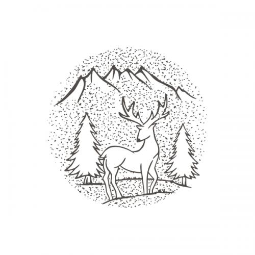 Deer in Forest SVG Cuttable Design