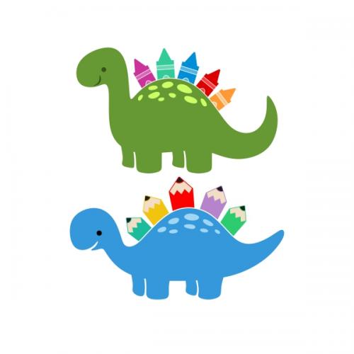 Back to School Stegosaurus Dinosaur SVG Cuttable Designs