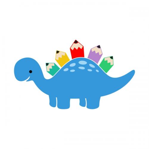 Back to School Stegosaurus Dinosaur SVG Cuttable Design