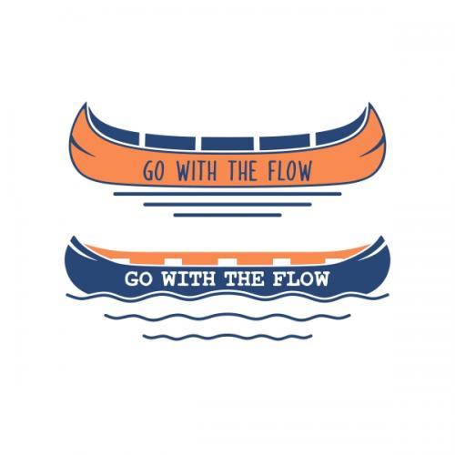 Go with the Flow Rowing Boat SVG Cuttable Designs