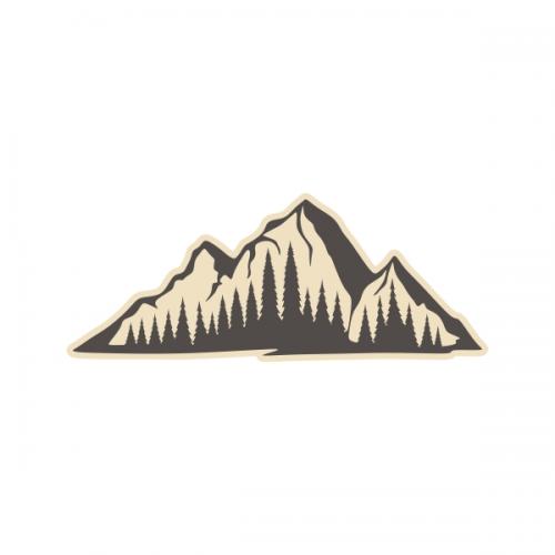 Mountain Range Icon SVG Cuttable Design