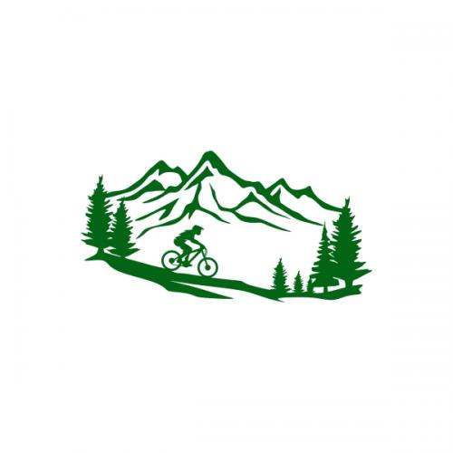 Mountain Offroad Biking SVG Cuttable Design