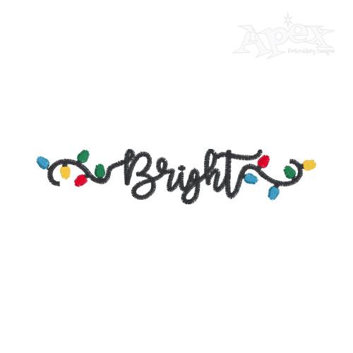 Christmas Lights String Bright Embroidery Designs