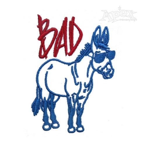 Bad Donkey Embroidery Design