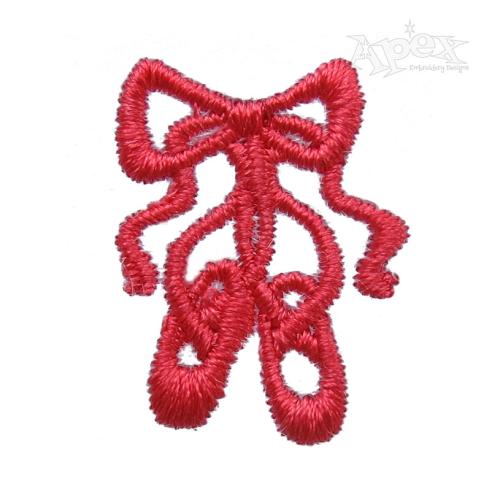Ballet Dancing Shoes Ribbon Embroidery Design