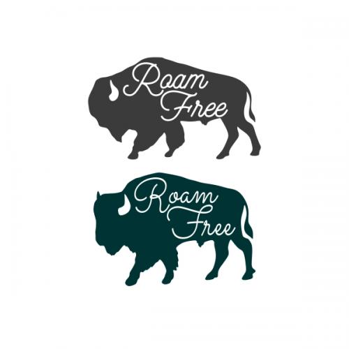 Roam Free Bison Silhouette SVG Cuttable Designs