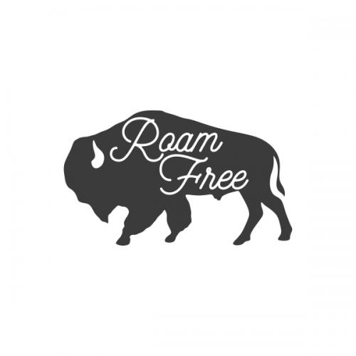 Roam Free Bison Silhouette SVG Cuttable Design