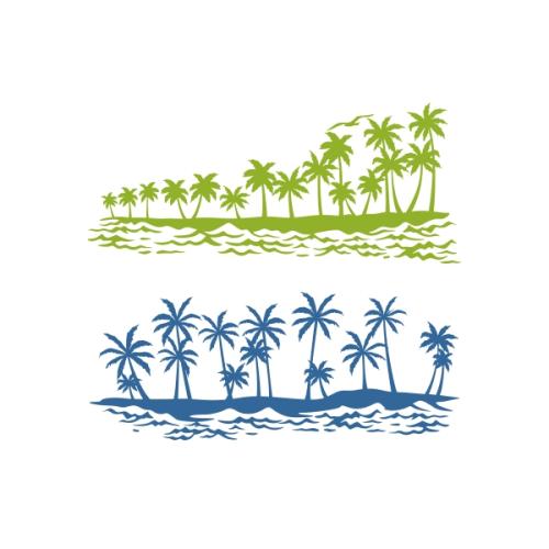 Palm Trees Beach Silhouette SVG Cuttable Designs