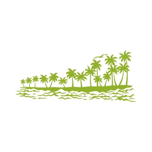 Palm Trees Beach Silhouette SVG Cuttable Design