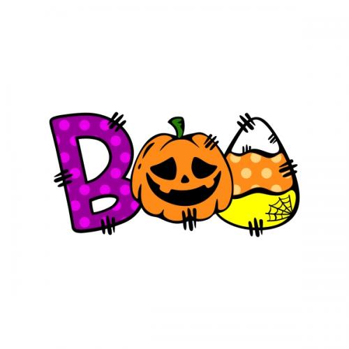 Halloween Boo Doodle SVG Cuttable Design