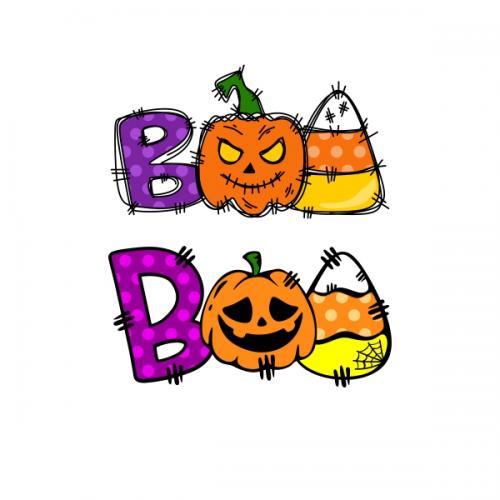 Halloween Boo Doodle SVG Cuttable Designs