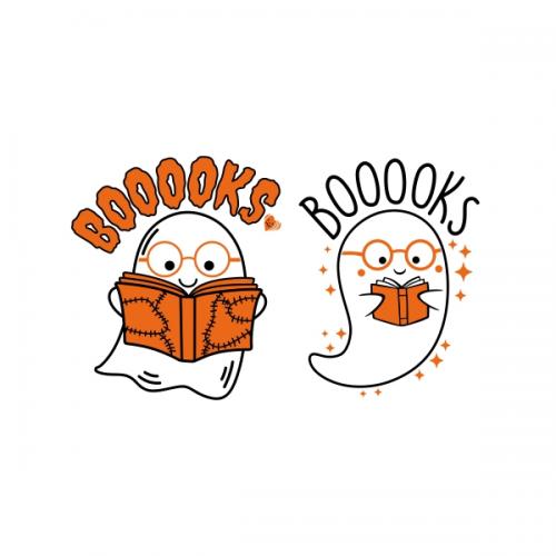 Halloween Boo Boo-ooks Booooks Ghost SVG Cuttable Designs
