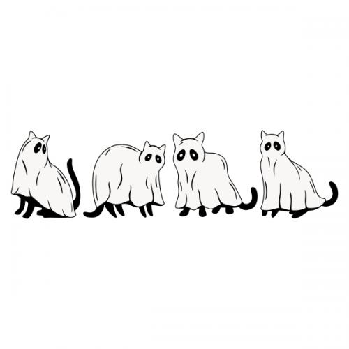 Cat Ghost Halloween SVG Cuttable Designs