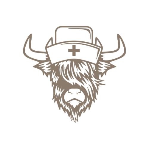 Highland Cow Nurse SVG Cuttable Design