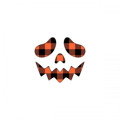 Buffalo Plaid Halloween Pumpkin Faces SVG Cuttable Design