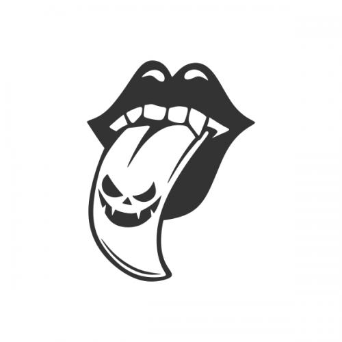 Halloween Devil Tongue Mouth SVG Cuttable Design