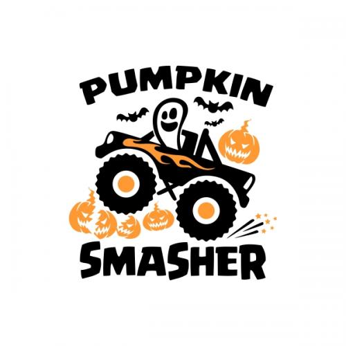 Halloween Pumpkin Smasher Monster Truck SVG Cuttable Design