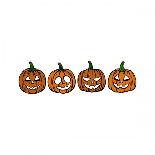 Halloween Jack-o'-lantern Pumpkins Pack SVG Cuttable Design