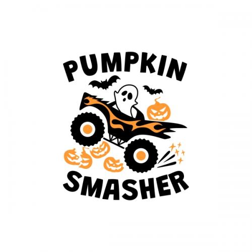 Halloween Pumpkin Smasher Monster Truck SVG Cuttable Design