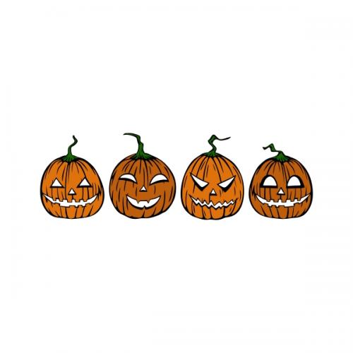 Halloween Jack-o'-lantern Pumpkins Pack SVG Cuttable Design