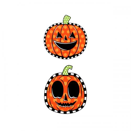 Halloween Polka Dots Pumpkin Jack O Lantern SVG Cuttable Designs
