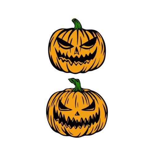 Halloween Scary Jack-o'-lantern Pumpkin SVG Cuttable Designs