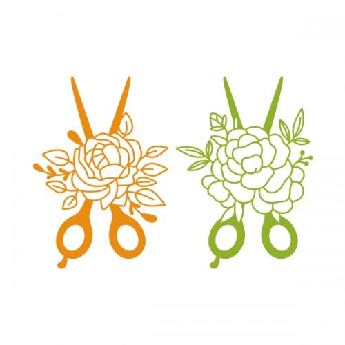 Flower Scissors Cuttable Design Apex Embroidery Designs, Monogram