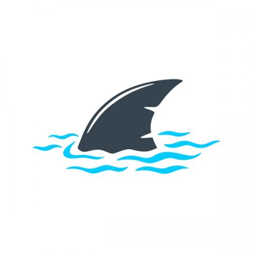 Ocean Shark Fin Wave SVG Cuttable Design