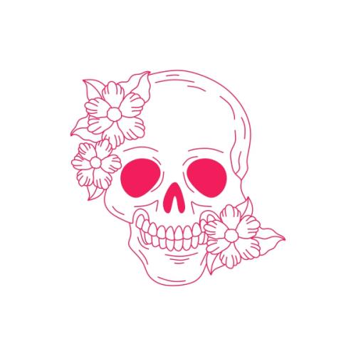 Floral Skull with Flowers SVG Cuttable Design