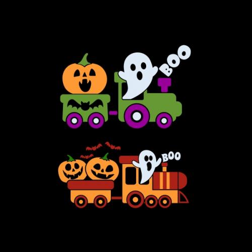 Halloween Train Pack with Pumpkin and Ghost SVG Cuttable Designs