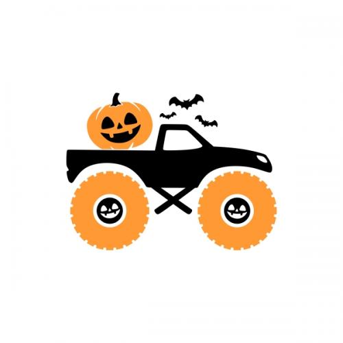 Halloween Pumpkin Monster Truck SVG Cuttable Design