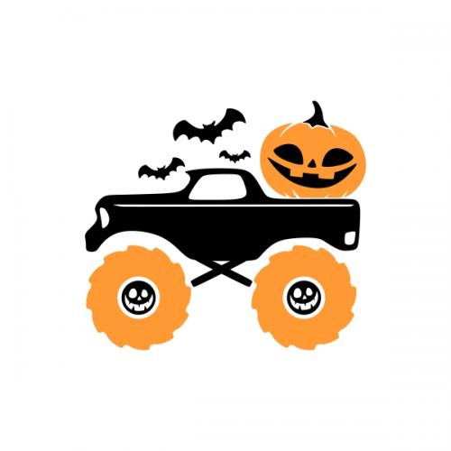 Halloween Pumpkin Monster Truck SVG Cuttable Design
