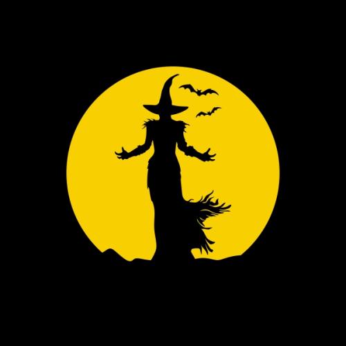 Halloween Witch Moon Silhouette SVG Cuttable Design